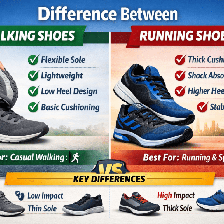 Difference Between Walking Shoes and Running Shoes